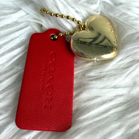 COACH Red Gold Replacement Heart Metal & Hang Tag Bag - Picture 1 of 3